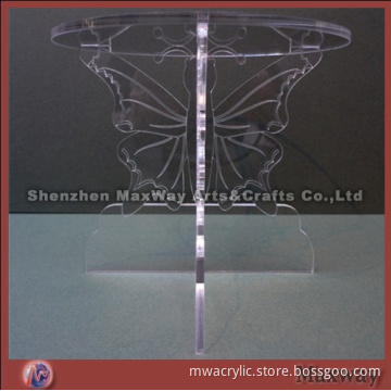 2 Tier Butterfly Clear Counter Plexiglass Cake Stand